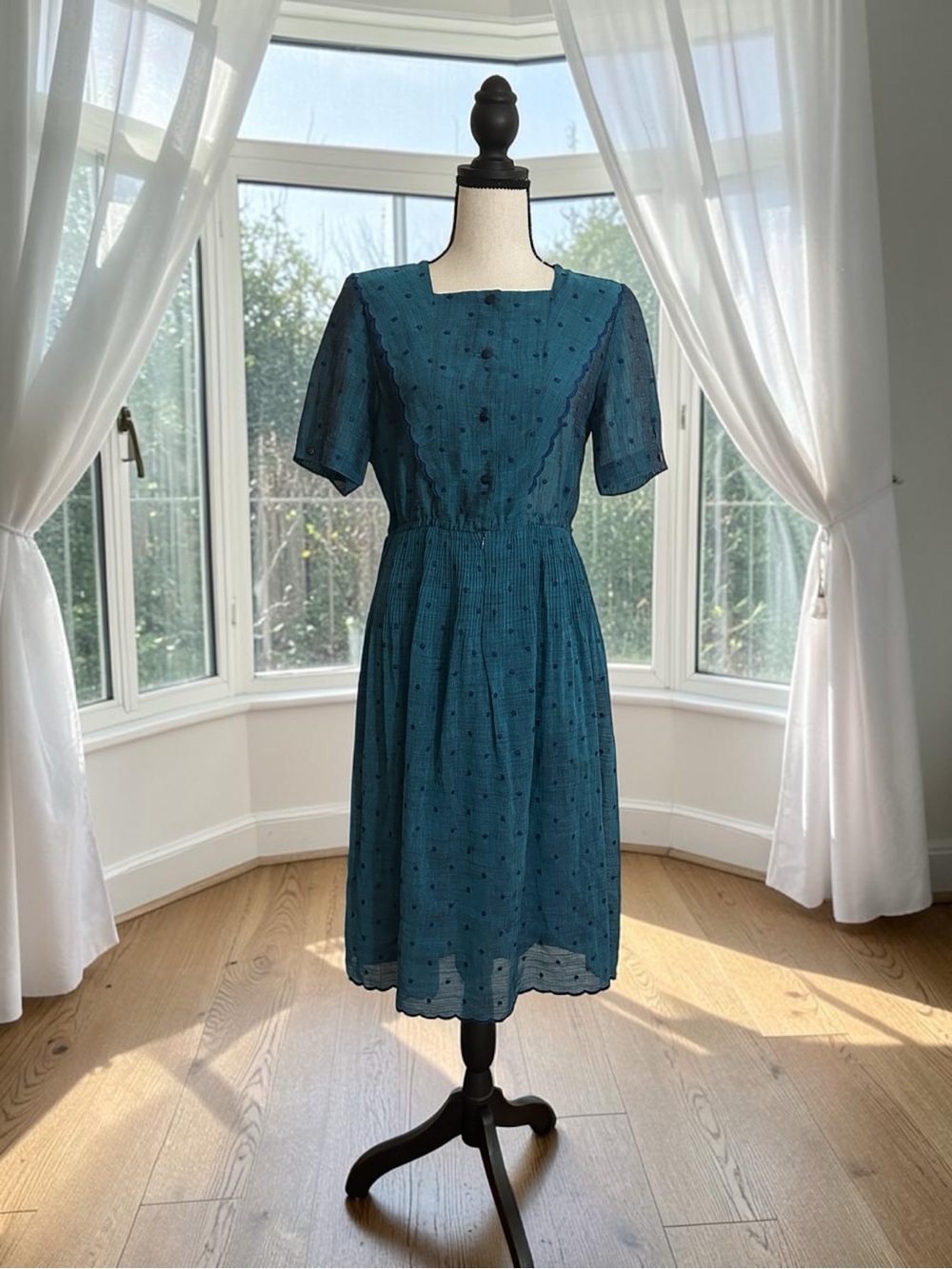 Vintage SOEN MODE Japanese Garden Party Dress Size 11 Tea Party